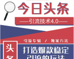 今日头条引流技术4.0,微头条实战细节,微头条引流核心技巧分析,快速发布引流玩法-第一资源库