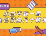 清和行记引流训练营：小白不到一周便能日引流几十精准粉-第一资源库