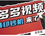 拼多多视频搬砖印钞机玩法,2021年最后一个短视频红利项目-第一资源库