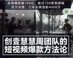 创壹慧慧周短视频爆款方法论,让你快速入门、少走弯路、节省试错成本-第一资源库
