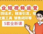 5套·美业短视频运营课从场景到话术·精准引流·吸金文案工具·销售闭环等-第一资源库