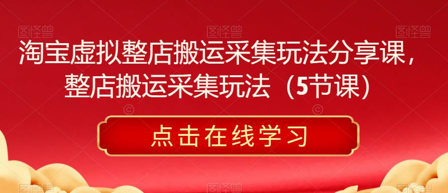 淘宝虚拟整店搬运采集玩法分享课，整店搬运采集玩法（5节课）-第一资源库