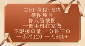 飞猪美团截图项目，你只管截图，一部手机在家做，正规平台无套路，一天5张+【揭秘】-第一资源库