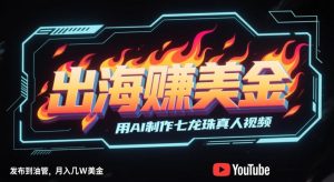 出海挣美金，用AI制作七龙珠真人视频，发布到油管，条条爆火，月入几W美刀-第一资源库