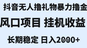 最新风口抖音无人暴力撸金技术，不违规不封号，一个小时收益2k+，小白当天拿结果【揭秘】-第一资源库