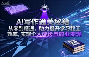 AI写作通关秘籍，从零到精通，助力提升学习和工作效率，实现个人成长与职业变现-第一资源库