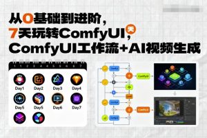 从0基础到进阶，7天玩转ComfyUI，Comfyui工作流+AI视频生成-第一资源库