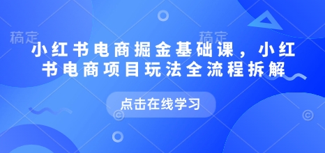 小红书电商掘金课，小红书电商项目玩法全流程拆解（更新9月）-第一资源库