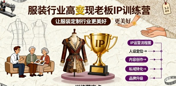 服装行业高变现老板IP训练营，让服装定制行业更美好-第一资源库